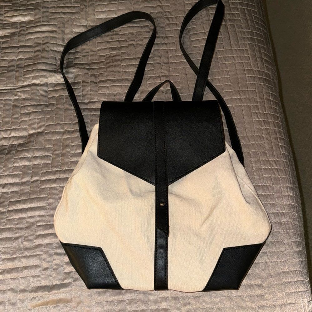 Black and white trendy backpack
